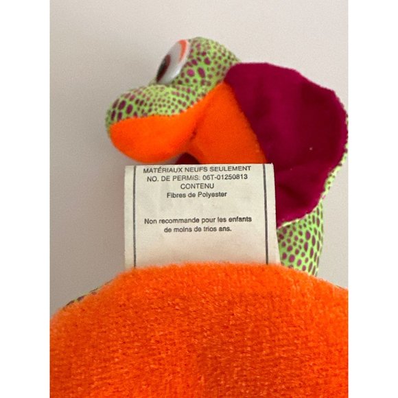 Nanco COBRA PLUSH 12" tall Colorful Lime Green Orange Pink Coiled Snake Stuffed - Picture 7 of 7